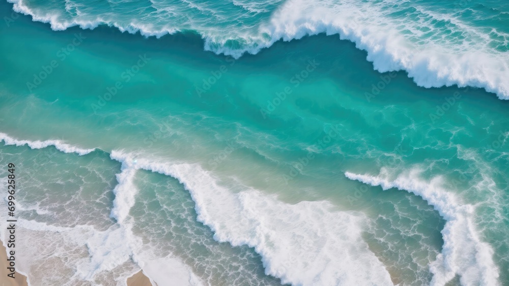 Beautiful seaside waves from top view