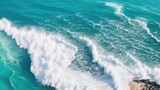 Beautiful seaside waves from top view