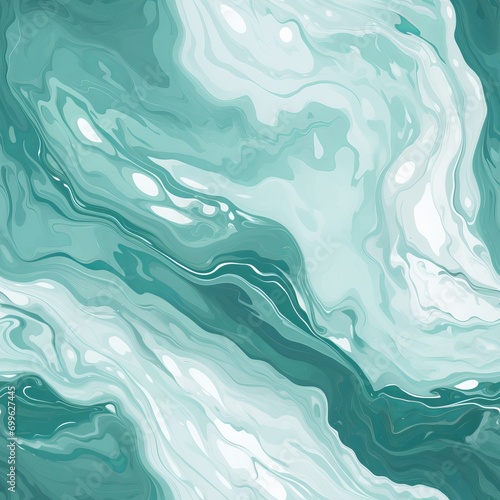 Seamless abstract pattern with waves. Blue marble texture, calming background. 