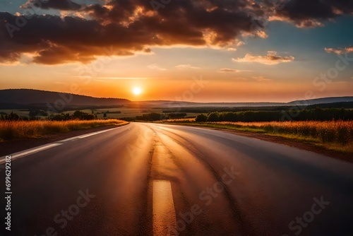 sunset over the highway © Mubeen
