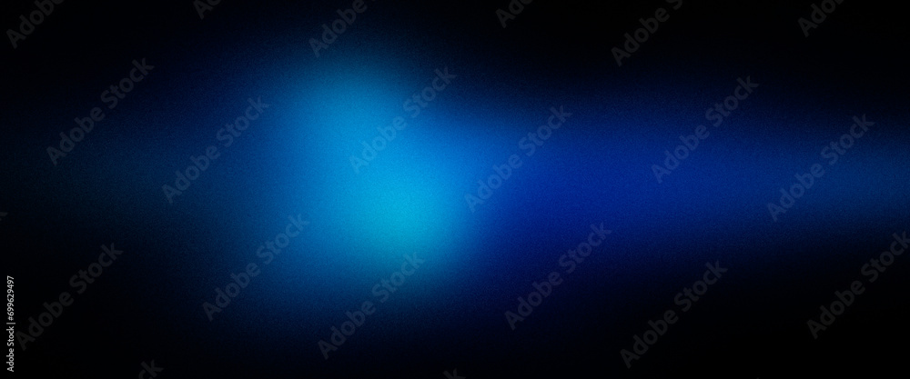 Dark blue azure ultra wide gradient grainy premium background. Perfect for design, banner, wallpaper, template, art, creative projects, desktop. Exclusive quality, vintage style of the 70s, 80s, 90s