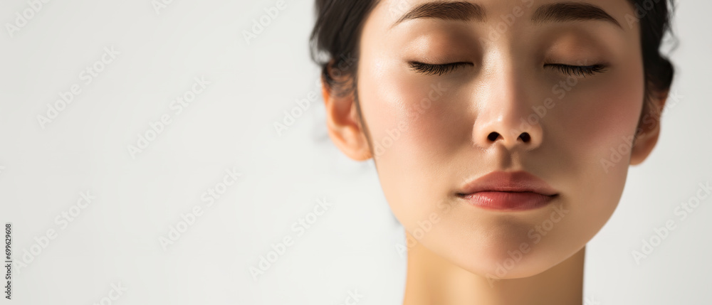 Portrait of beautiful Japanese women, spa, skin care concept Portrait of beautiful Japanese women, spa, skin care concept