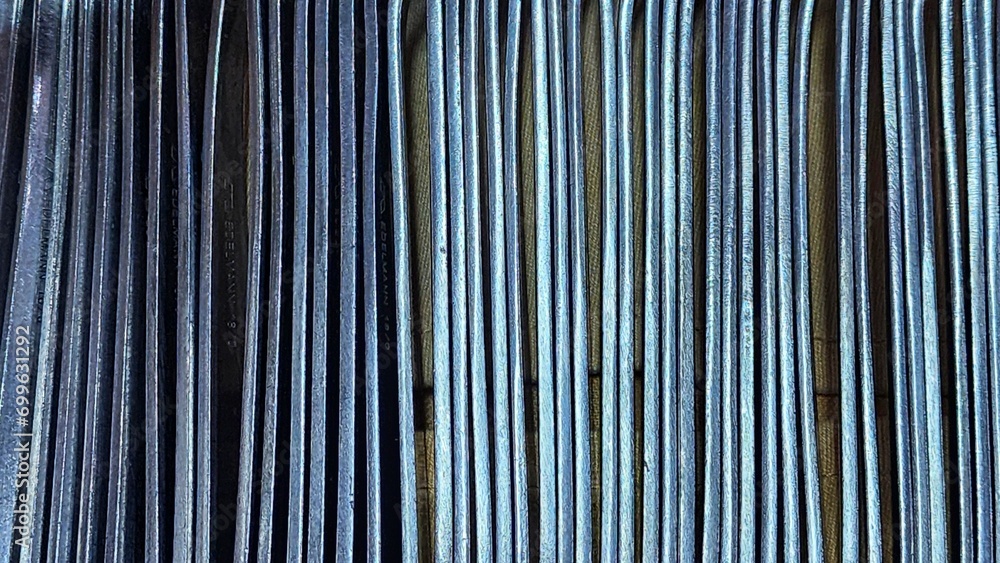 Obraz premium a close up of a row of metal bars