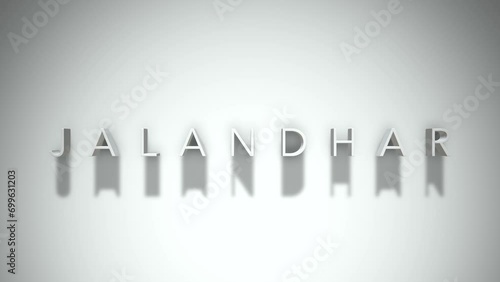 Jalandhar 3D title animation with shadows on a white background photo
