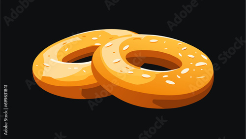 Freshly baked bagels vektor icon illustation