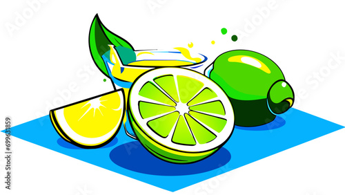 Tequila shot with lime vektor icon illustation