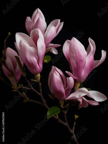 beautiful flowers on black background 4  ai  generated  ai generated