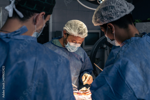 Team of doctors in an operating room