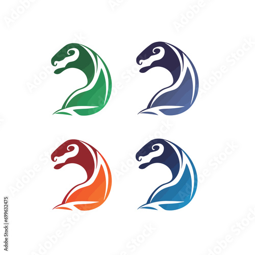 Dragon logo design template. Vector dragon logo template. Dragon icon.