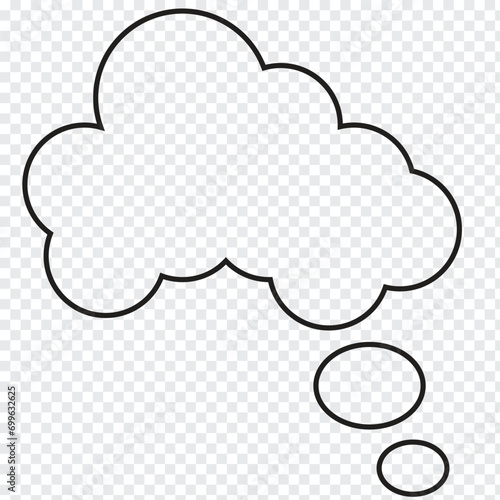 Dream cloud or bubble text template black color isolated in transparent background
