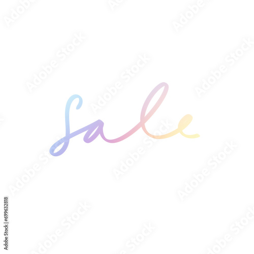 SALE hand lettering with gradient color