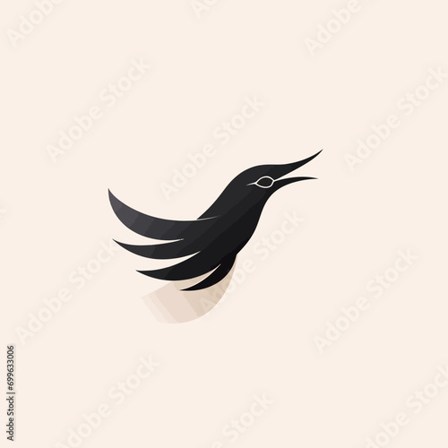 Crow Bird Logo Template vector icon illustratrion  photo