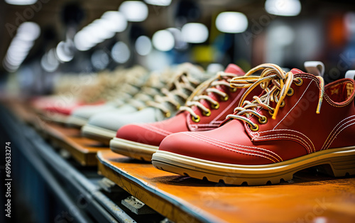 Production line of a shoes photo