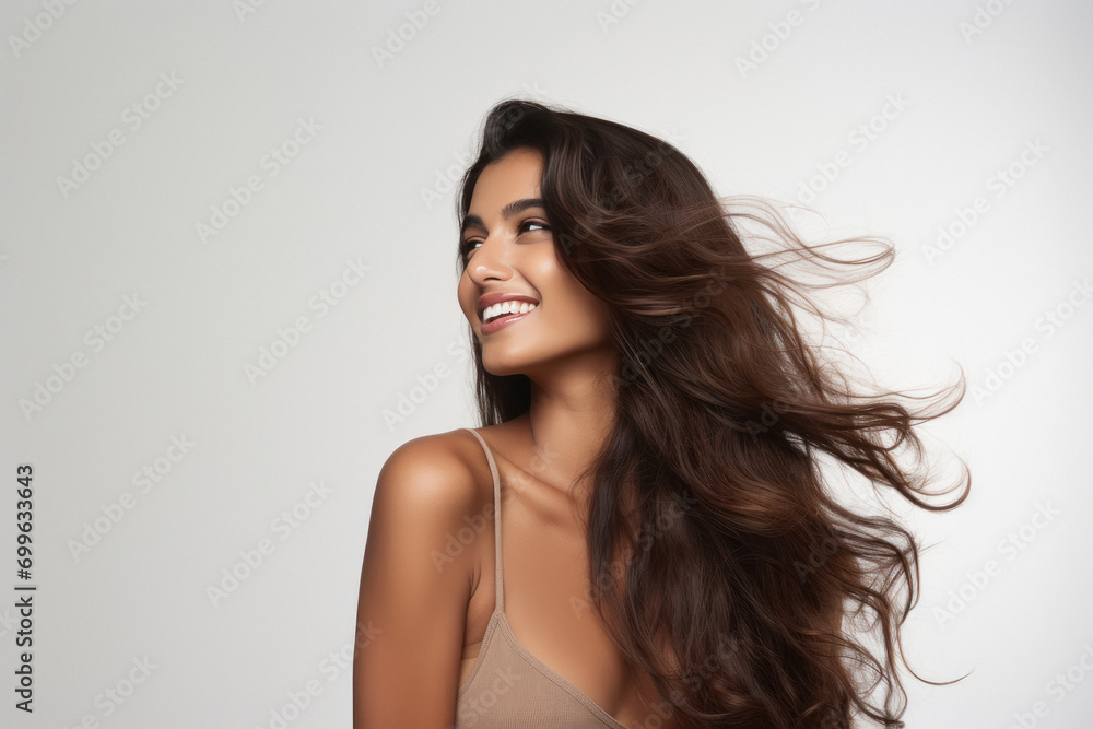 Beautiful Indian woman with shiny hair Beautiful Indian woman with shiny hair