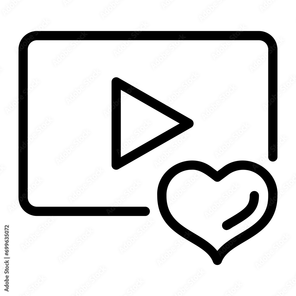 video player line icon