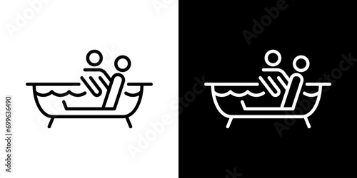 介護されてお風呂に入るアイコン