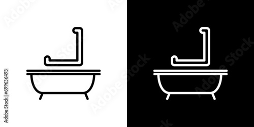 手すりのついたお風呂アイコン