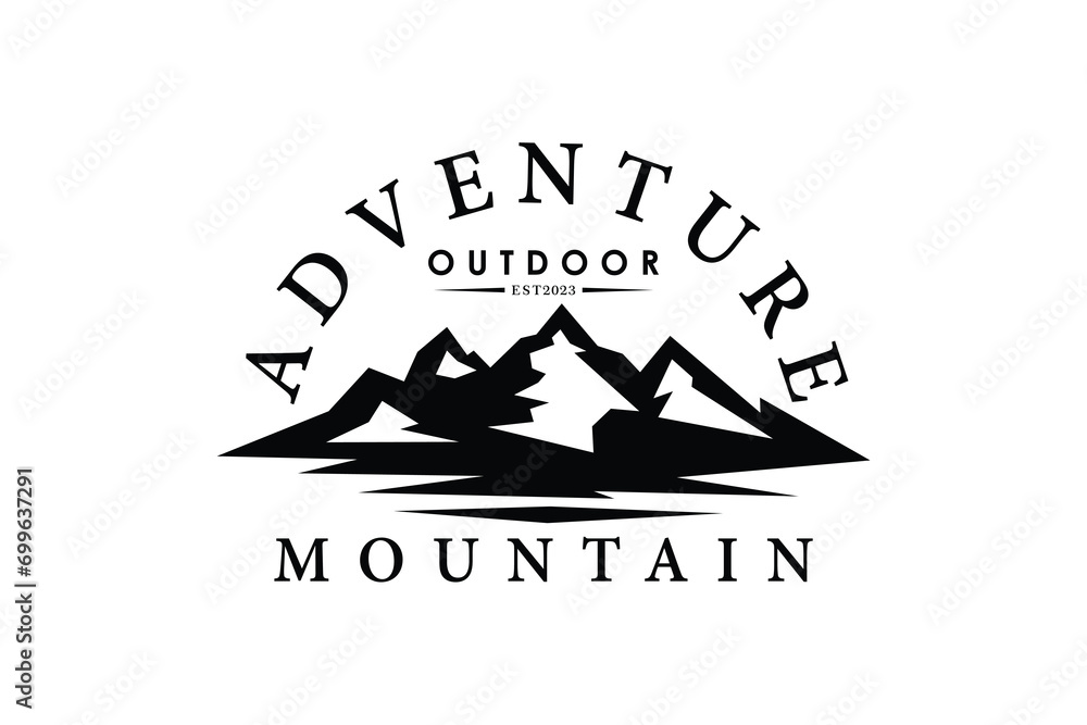 mountain logo design with outdoor and adventure concept
