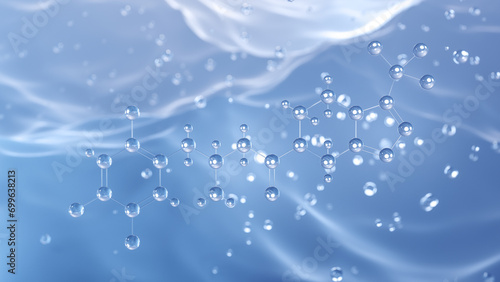 Fototapeta Naklejka Na Ścianę i Meble -  sitagliptin molecular structure, 3d model molecule, januvia, structural chemical formula view from a microscope