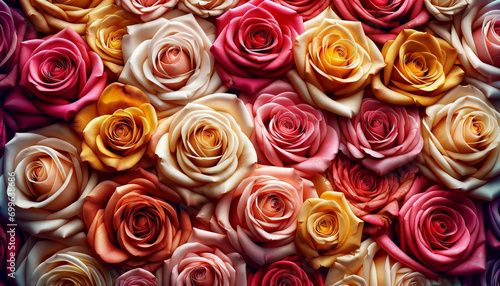 carpet of flowers  photo wallpaper with roses