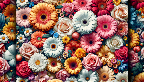 flower background, carpet of flowers, photo wallpaper with flowers