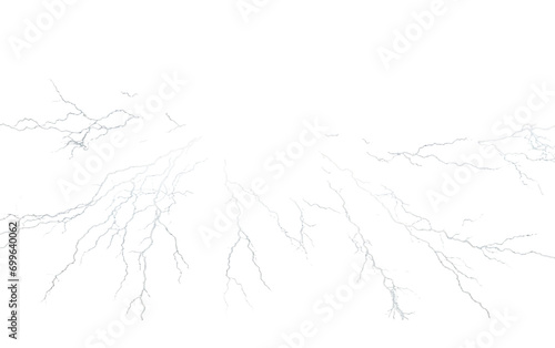 Illuminated Chaos: Lightning Veins Piercing the Ominous Storm Isolated on Transparent Background PNG.