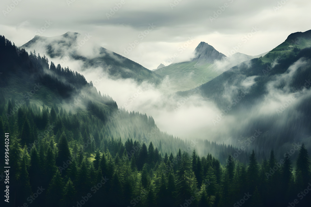 Obraz premium mountains in the morning.