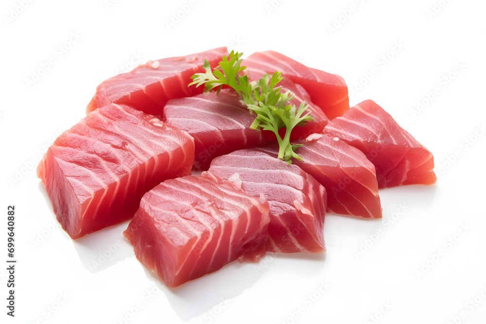 raw salmon steak. 