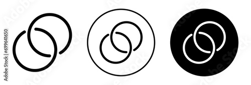 Connect two circle flat icon set. interconnected round link chain symbol  vector design 