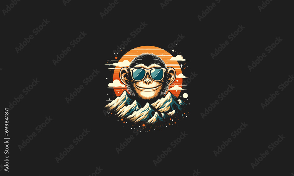 head monkey on mountain vector artwork design head monkey on mountain vector artwork design