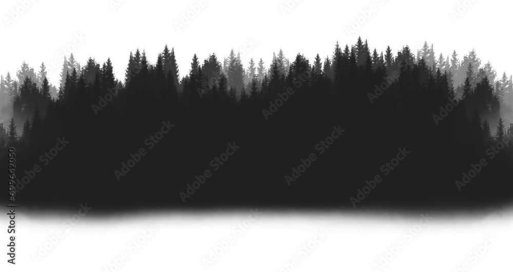 Forest silhouette, tree silhouette Forest silhouette, tree silhouette