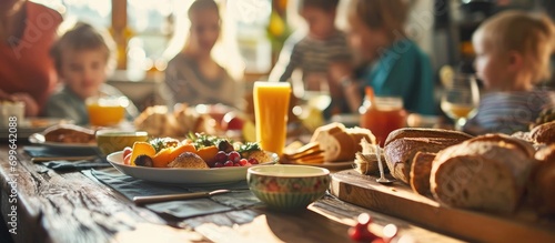Enjoy a family breakfast at home.