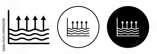 Underfloor heating thermal steam icon logo line art
