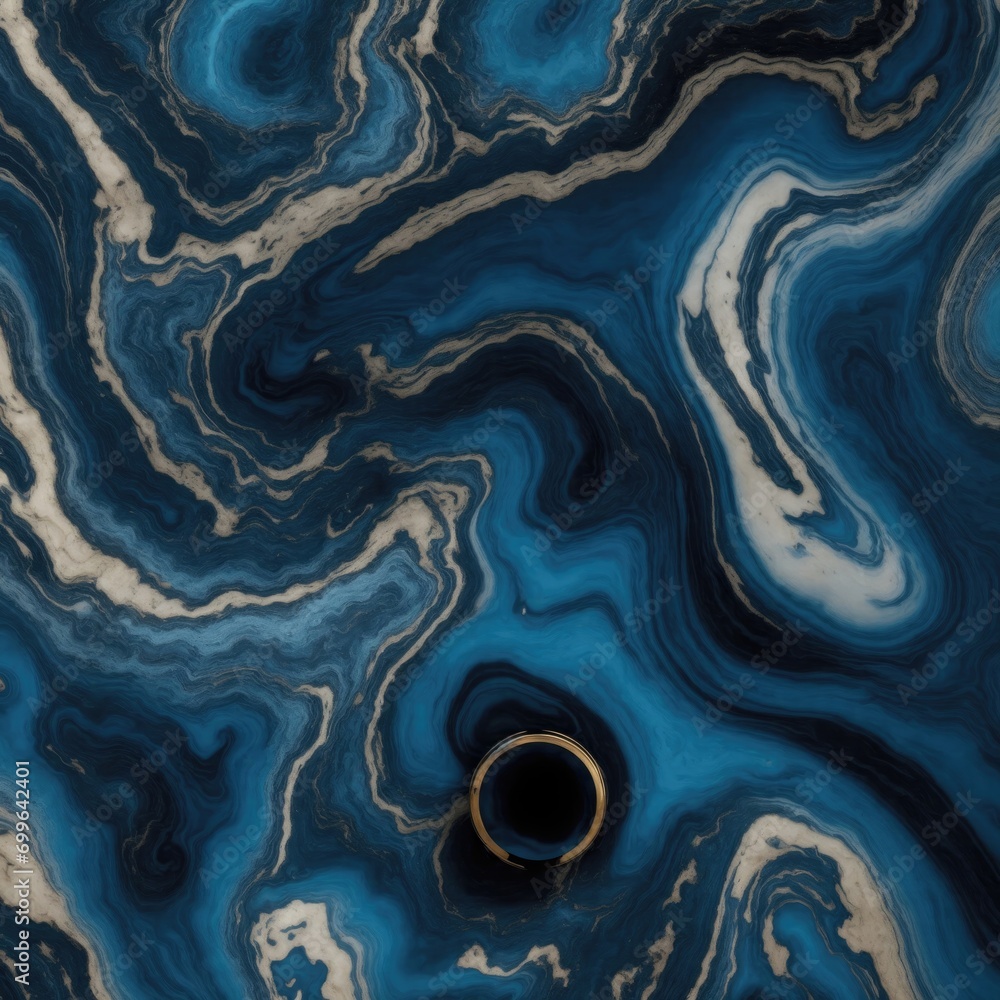 Obraz premium Blue and Black Marble Stone Background