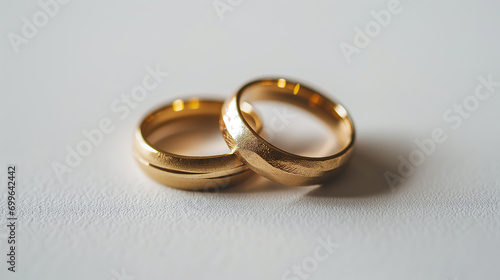 White background framing wedding rings