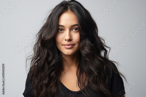 Young beautiful woman with shiny hair