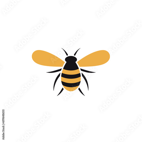 Bee icon. Flat design style. Vector illustration on white background.