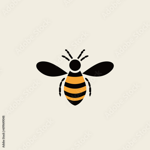 Bee logo design vector template. Honey bee icon. Bee symbol.
