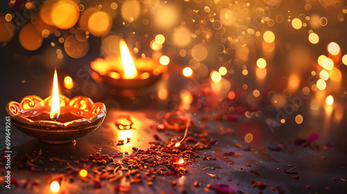 Diwali Background Hindu Festival lamp candle