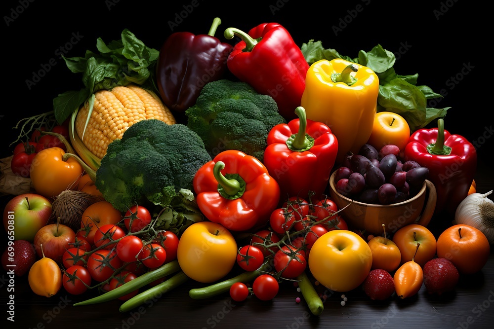 Still life Vegetables, Herbs and Fruit as ingredients in cooking Still life Vegetables, Herbs and Fruit as ingredients in cooking