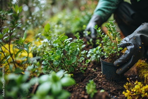 Planting tree, human hands plant young plant, seedling in the ground, saving nature, preserving nature, fresh water in the world, climate, ecosystem, atmosphere of the planet