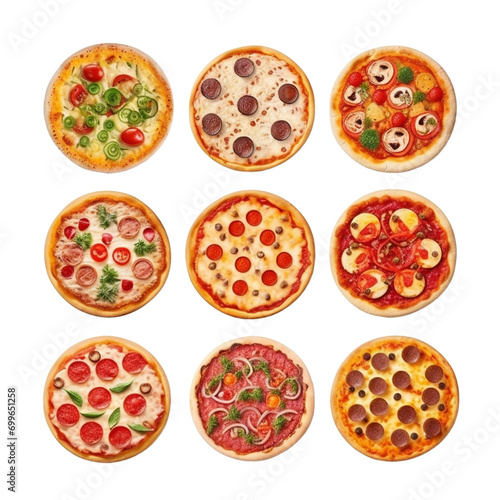 pizza isolated on transparent white background.
