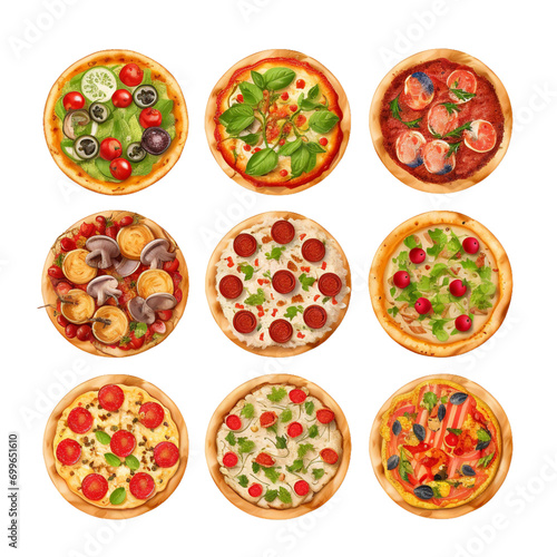 pizza isolated on transparent white background. 