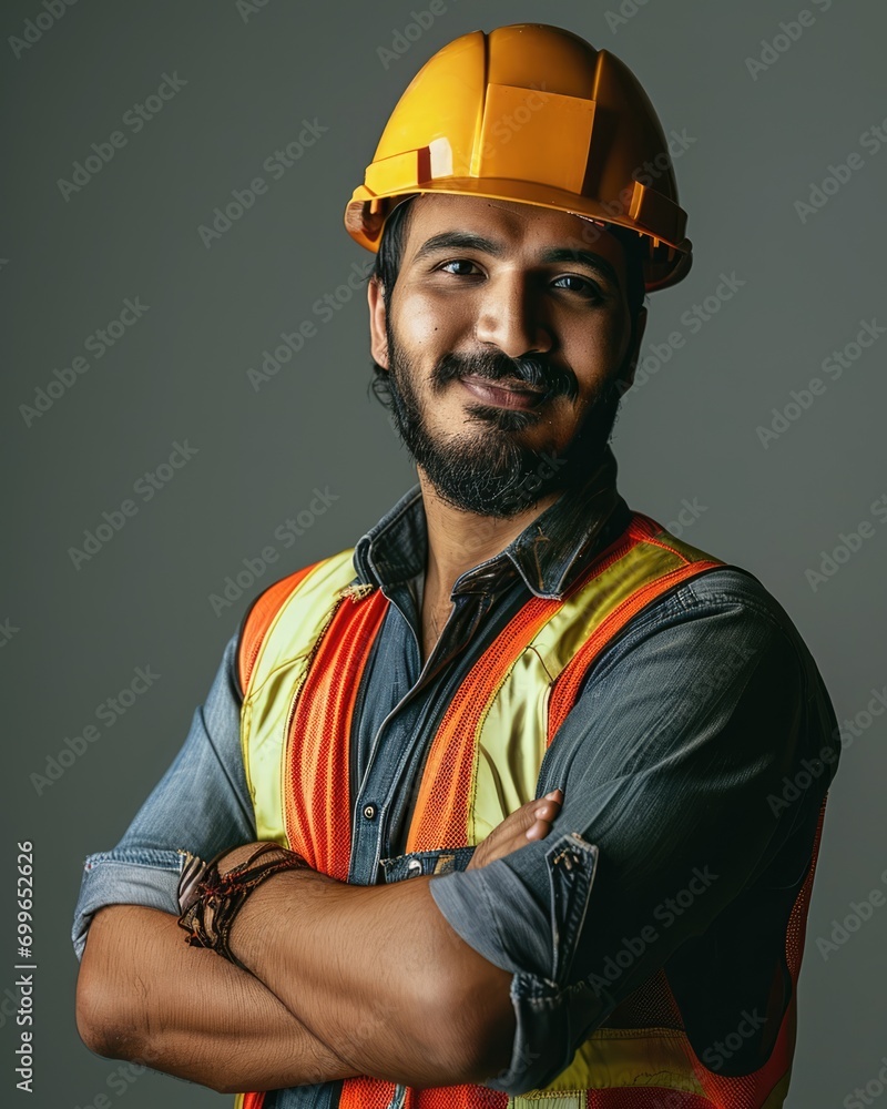 potrait of A happy arabian male construction worker, miner, and builder potrait of A happy arabian male construction worker, miner, and builder