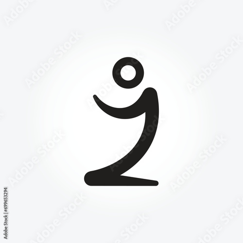 Pray icon from Man Poses line art logo design
