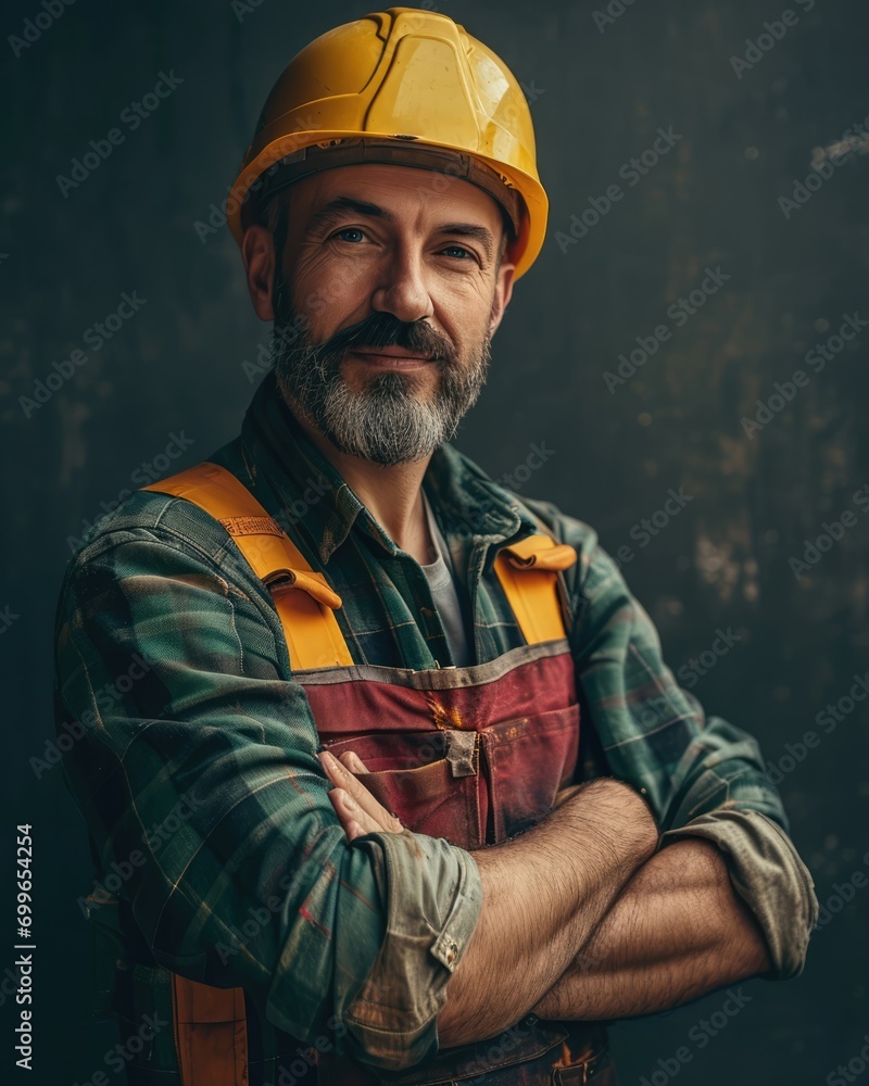 potrait of A happy european 45 years male construction potrait of A happy european 45 years male construction