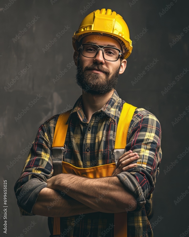 potrait of A happy european male construction worker potrait of A happy european male construction worker