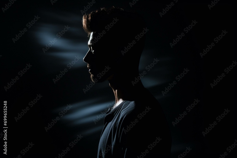 Male silhouette. Generative AI
