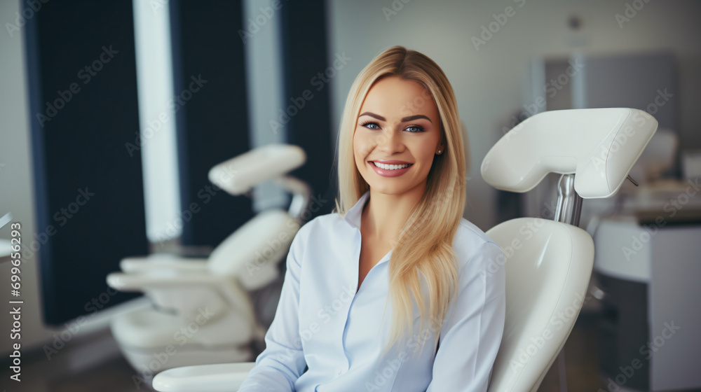Female Dentist at Work in Dental Clinic Female Dentist at Work in Dental Clinic