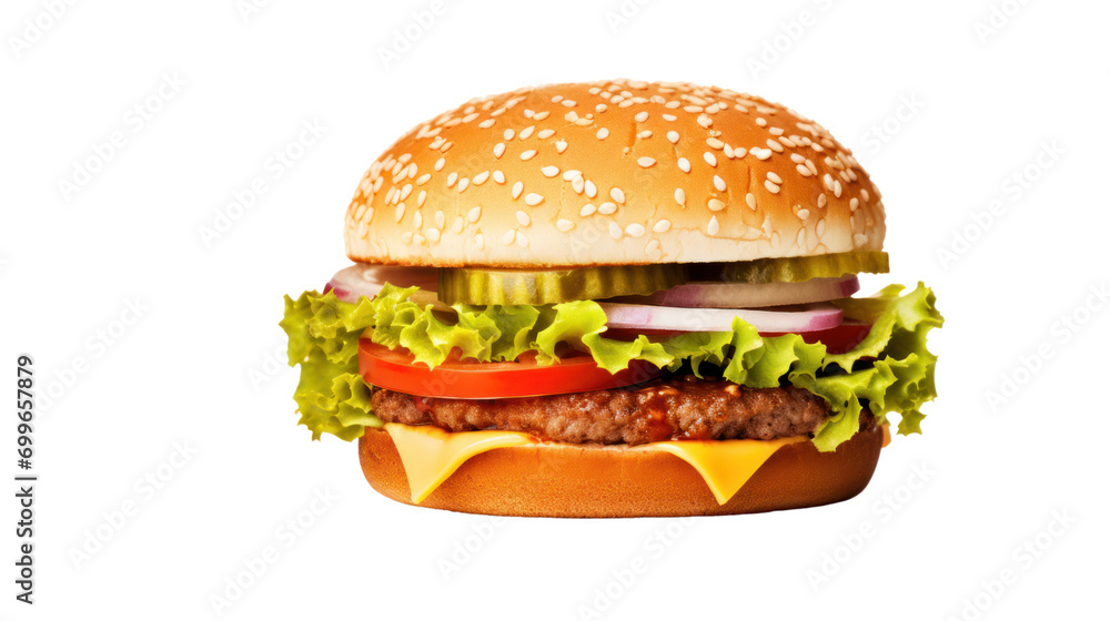 Isolated hamburger with onions tomato isolated on transparent background,PNG image. Isolated hamburger with onions tomato isolated on transparent background,PNG image.